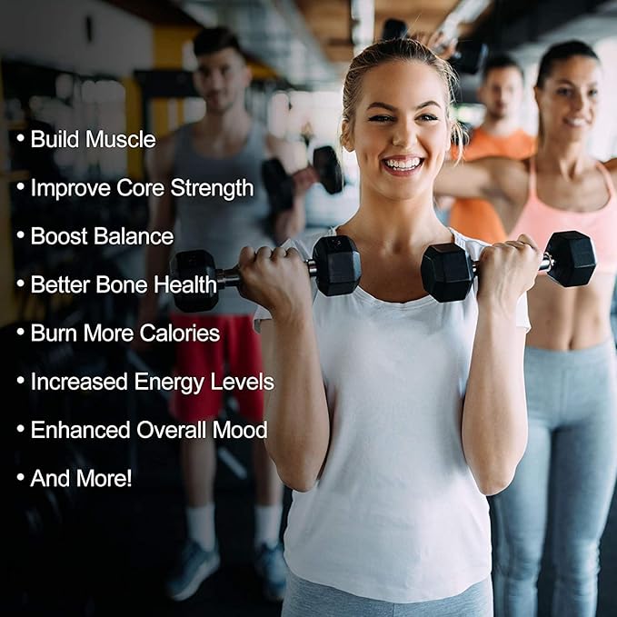 RITFIT 300/350/450/650/180/200/210 LB Rubber Hex Dumbbells Set with Optional Dumbbell Rack, Multi Weight Set to Choose, Ideal for Home Gym and Fitness-FlexoryFit