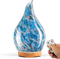 Porseme 280ml Essential Oil Diffuser Glass Color Changing Aroma Air Diffusers Aromatherapy Ultrasonic Cool Mist Humidifier with Remote Control 7 Running Hours Waterless Auto-Off (Light Blue)
