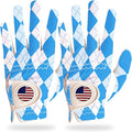 FINGER TEN Golf Gloves Men Right Handed Golfer Left Hand with Ball Marker 2 Pack Leather Breathable Comfortable Weathersof Grip Size Small Medium ML Large XL
