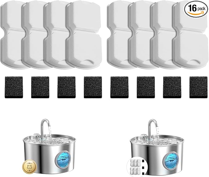 GIOTOHUN Cat Fountain Filters Replacement: 16 Pet Water Fountains Filter by GIOTOHUNPetLife