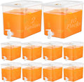 Domensi 10 Pack 2 Gallon Drink Dispenser for Fridge with Spigot Water Dispenser Leak Proof Lids Filter Screen Beverage Juice Container Sealed Plastic Lemonade Milk Cold Hot Drink Tea Jug for Party