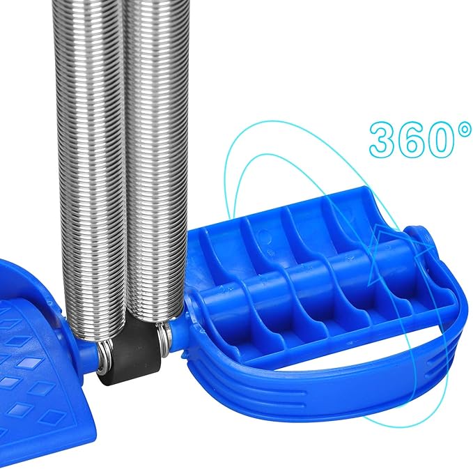 Elastic Sit Up Equipment, Pull Rope Dual Spring Tension Foot Pedal Sit Up Equipment for Abdominal, Leg Exerciser Tummy Trimmer Sport Fitness Slimming Training Bodybuilding at Home Gym-FlexoryFit