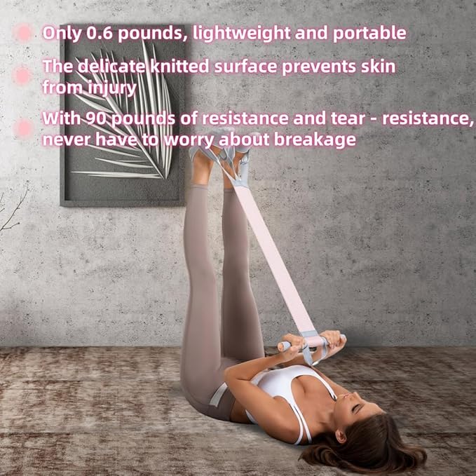 Multifunctional Tension Rope Set – Sit-Up Assistance, Knitted Fitness Equipment for Abdominal/Waist/Arm/Leg Stretching & Weight Loss Training，Gift a 90 Pound Knitted Resistance Strap-FlexoryFit