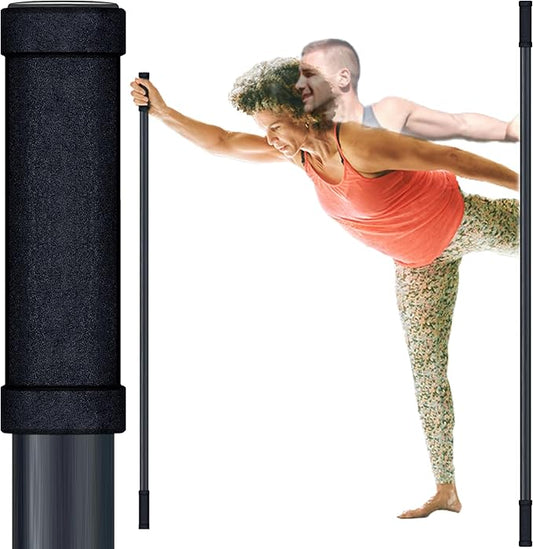 5ft Yoga Stick from Natural Bamboo with Non-Slip Handle-Stretching Stick for Mobility, Flexibility,Exercise,Workout, Physical Therapy,Pilates,Balance Fitness-Access Online Video Guide Without Any Info-FlexoryFit