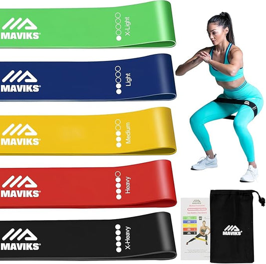 Exercise Resistance Bands for Working Out Set of 5 for Women and Men, Stretch Bands for Exercise, Physical Therapy, Arms Legs Workout, Stretching, Home Fitness-FlexoryFit