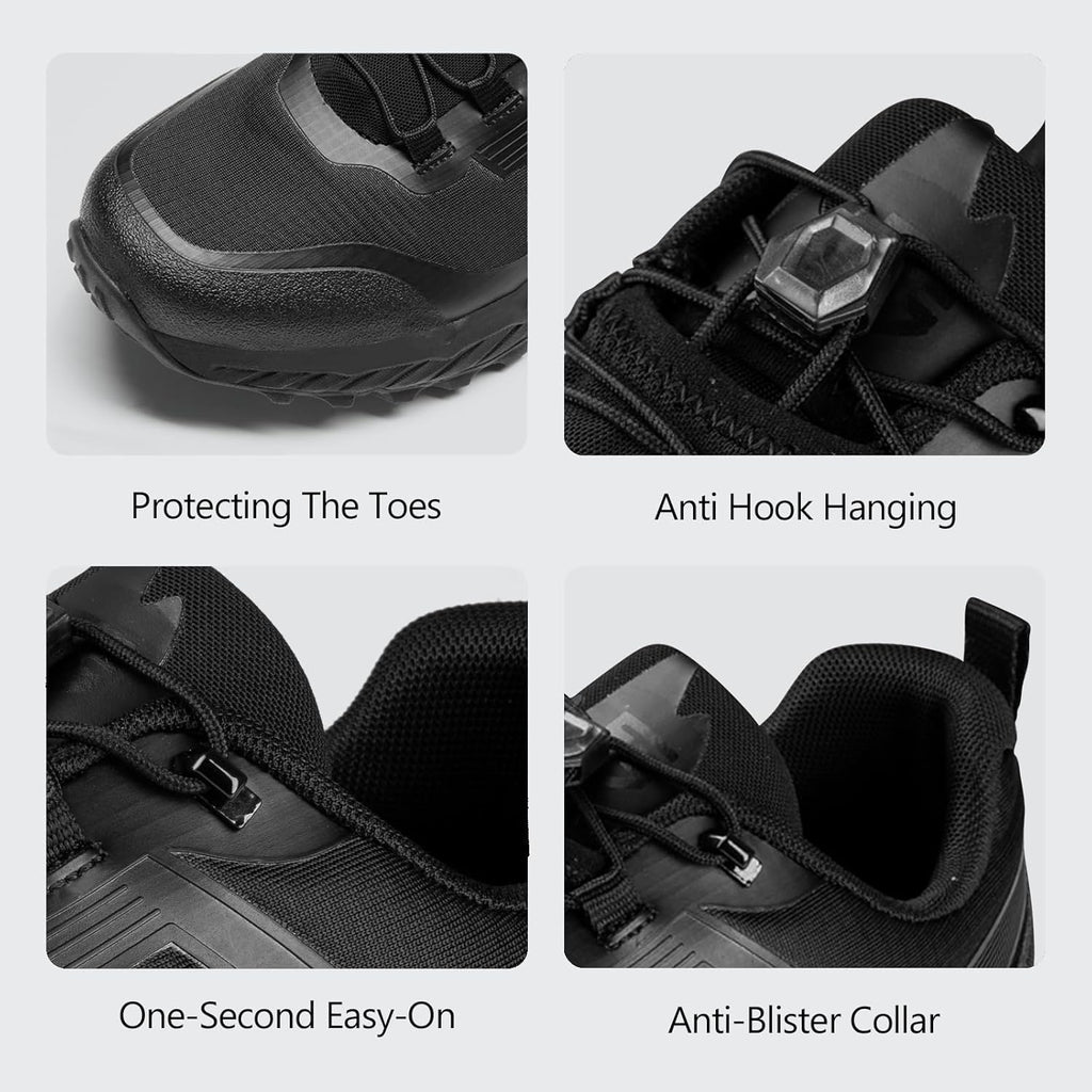 FREE SOLDIER Men's Trail Running Hiking Tactical Shoes - Breathable Lightweight Non-Slip Outdoor Sneakers for Walking Gym Backpacking Athletic Shoes