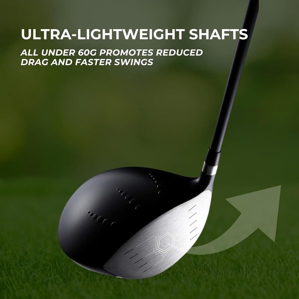 Speed Titanium Driver Golf Club, 10°, 11.5°, 12.5° Loft (Right & Left Handed), Lightweight Graphite Shaft, Oversized Sweet Spot, Aerodynamic, USGA Conforming Mens Golf Driver + Deluxe Headcover