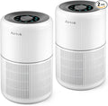 2 Pack Air Purifier for Home Bedroom with H13 True HEPA Filter for Smoke, Smokers, Dust, Odors, Pollen, Pet Dander | Quiet 99.9% Removal to 0.1 Microns | White Available for California