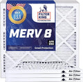 Filter King 16.25x21x2 Air Filter | 4-PACK | MERV 8 HVAC Pleated A/C Furnace Filters | MADE IN USA | Actual Size: 16.25 x 21 x 1.75"
