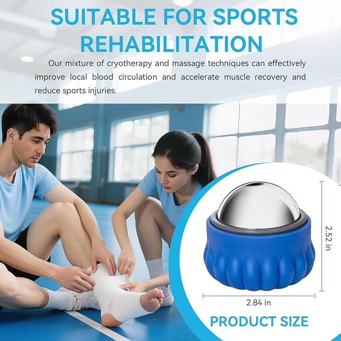 iECO Massage Ice Roller Ball - Stainless Steel Cold & Heat Therapy Massage Tool for Deep Tissue, Sore Muscle, Trigger Point, Muscle Knots Full Body Relax-FlexoryFit