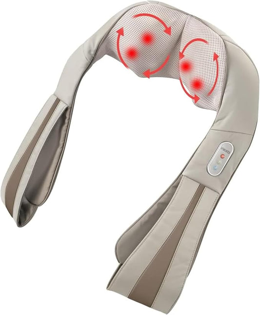 HoMedics Shiatsu Deluxe Neck & Shoulder Massager with Heat | Shiatsu Massager, 3 Speeds, Changes Direction | Muscle Kneading for Neck, Shoulders, Back, & Legs, Portable, Convenient Straps | Thera-P-FlexoryFit