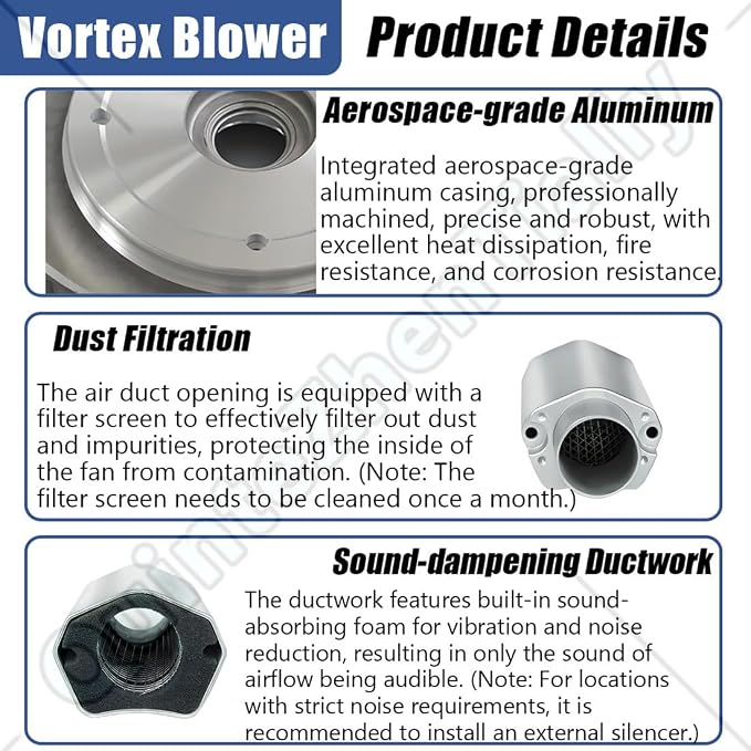 Vortex Ring Regenerative Blower, Single Phase High-Pressure Industrial Vacuum - Image 5