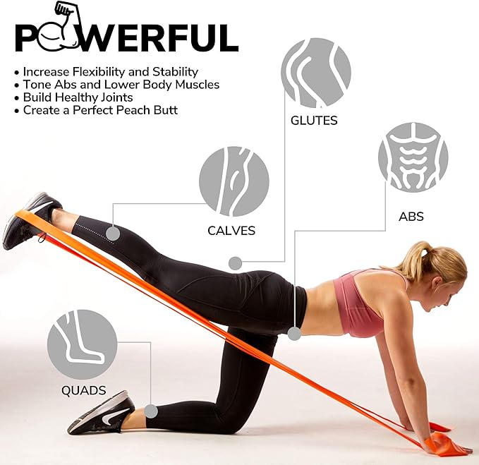 7Ft Long Resistance Bands for Stretching - Resistance Bands Set with Door Anchor - Exercise Bands Including Carry Pouch, E-Book & App - Latex-Free Workout Bands-FlexoryFit