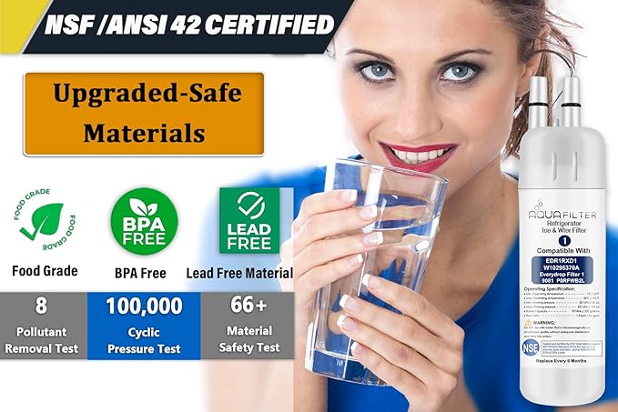 FILTER1 W10295370 A Refrigerator Water Filter Replacement Compatible for EDR1RXD 1 WATER FILTER W10295370 A Refrigerator Models (2-PACK)