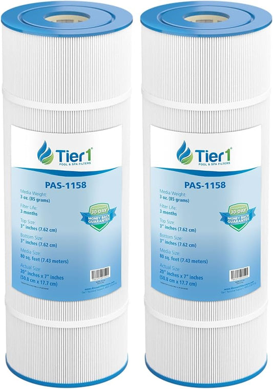 Tier1 Pool & Spa Filter Cartridge 2-pk | Replacement for Pentair Clean & Clear Plus 320, CCP320, Pleatco PCC80, Unicel C-7470 and More | 80 sq ft Pleated Fabric Filter Media