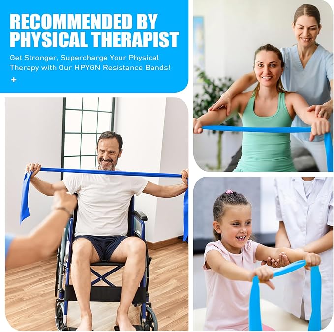 Resistance Bands, Exercise Bands, Physical Therapy Bands for Strength Training, Yoga, Pilates, Stretch Elastic Band with Different Strengths, Workout Bands for Home Gym-FlexoryFit