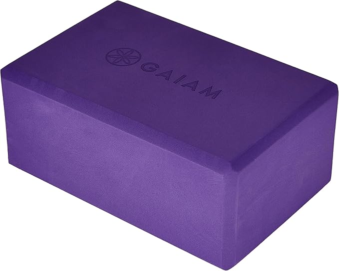 Gaiam Yoga Block - Supportive Latex-Free Eva Foam - Soft Non-Slip Surface with Beveled Edges for Yoga, Pilates, Meditation - Yoga Accessories for Stability, Balance, Deepen Stretches-FlexoryFit