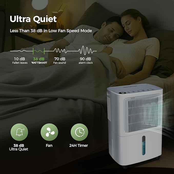 2500 Sq.ft Dehumidifier for Home and Basement, 31 Pint Dehumidifier with Drain Hose, Intelligent Humidity Control, 3 Operation Modes,24HR Timer,Auto Defrost, Ideal for Large RV, Bathroom, Bedroom