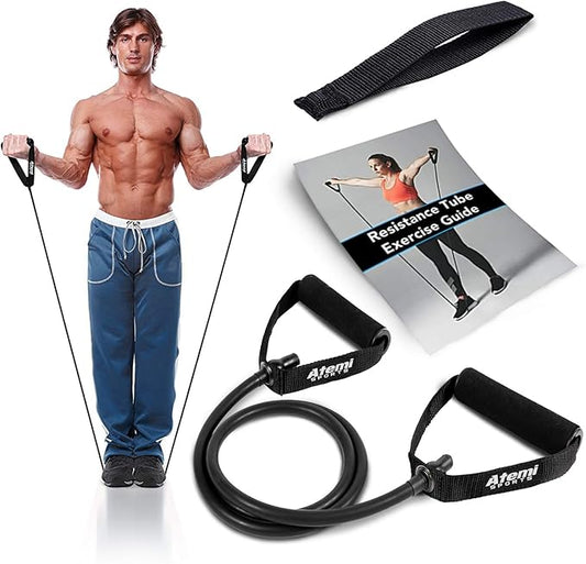 Resistance Bands with Handles and Door Anchor, Gym Resistance Tubes for Strength Training, Exercise Bands for Working Out, Physical Therapy, Home Workouts, Pilates & Crossfit-FlexoryFit