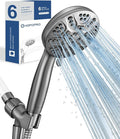 6-Mode High Pressure Handheld Shower Head Set, Consumer Reports Recommended HOPOPRO High Flow Hand Held Showerhead with 59 Inch Hose Bracket Teflon Tape Rubber Washers