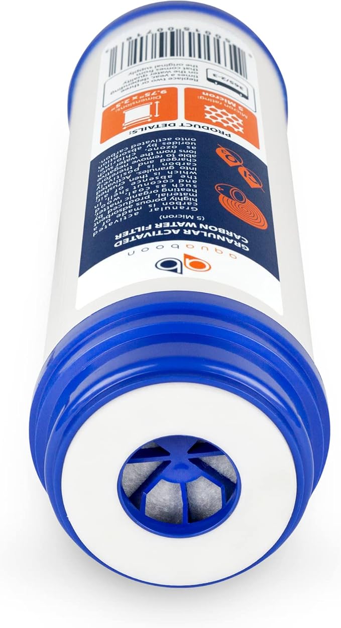 Aquaboon 5 Micron 10 x 2.5 Granular Activated Carbon Water Filter Cartridge GAC Water Filter Replacement Compatible with AP117, GAC-10, GAC1, 6 Pack