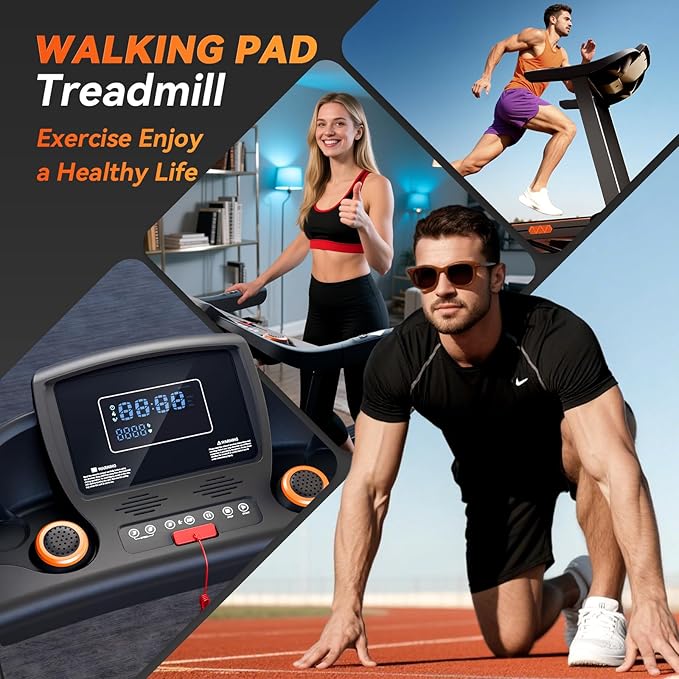8.7MPH Treadmills for Home, 0%-15% Incline Walking Pad Treadmill with Auto-Folding, 3.5HP Wide Running Area Supports Up to 300lbs User Weight, Bluetooth & Pulse Monitor-FlexoryFit