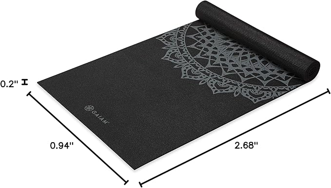 Gaiam Yoga Mat - Premium 5mm Print Thick Non Slip Exercise & Fitness Mat for All Types of Yoga, Pilates & Floor Workouts (68" x 24" x 5mm)-FlexoryFit