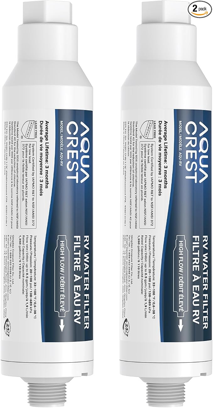 AQUA CREST RV Water Filter, RV Inline Water Filter by AQUACREST