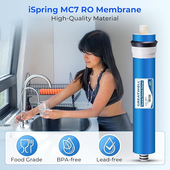 iSpring F6K75 NSF Certified Replacement Under-Sink Water Filters, 6-Stage Reverse Osmosis RO Water Filtration Systems with Alkaline Mineral Filter, 6-months Replacement Supply Set, 6 Count (Pack of 1)