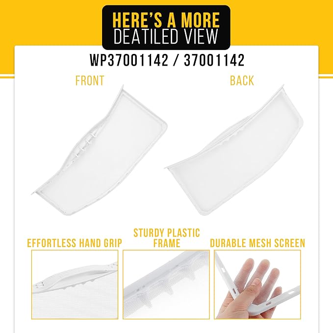 PartsBroz WP37001142 Dryer Lint Trap Replacement for Maytag Dryer Filter Replacement, Amana Dryer Lint Screen Replacement, Whirlpool, Speed Queen, Crosley 37001142 Legacy Series Lint Catcher AP6008778
