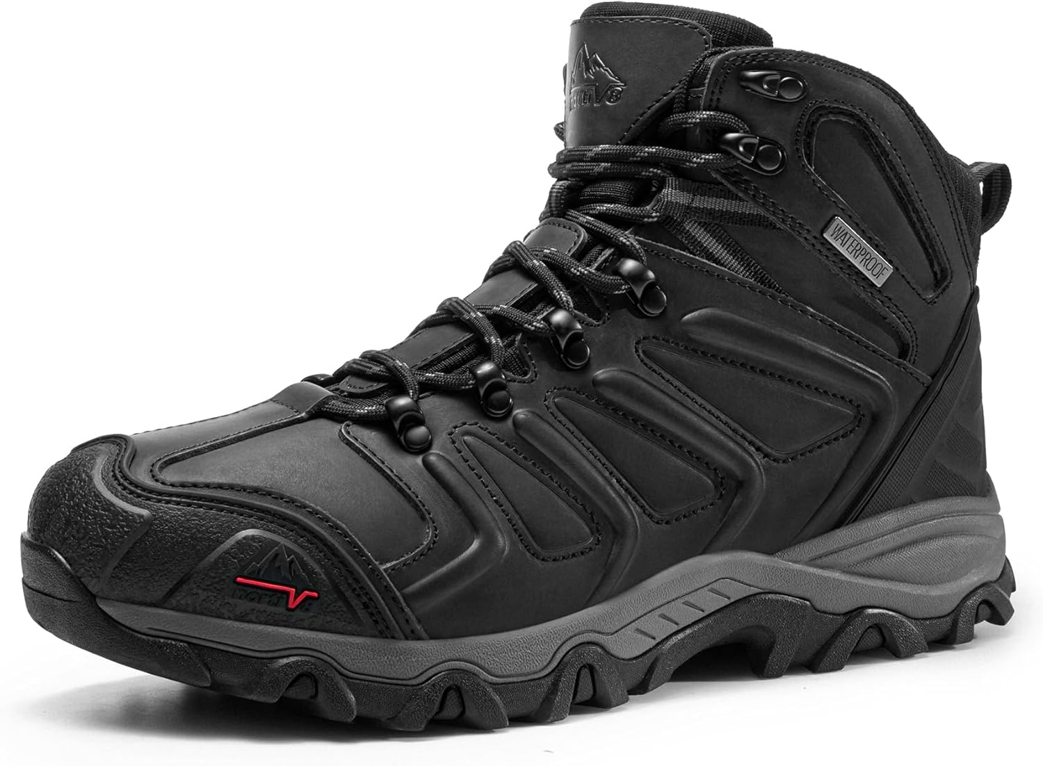 NORTIV 8 Men's Ankle High Waterproof Hiking Boots Outdoor Lightweight Shoes Trekking Trails Armadillo