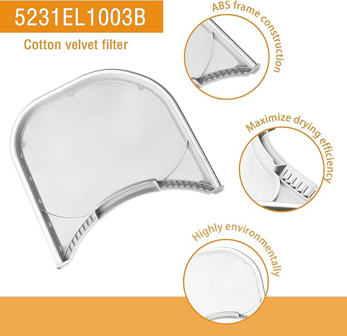5231EL1003B Dryer Lint Filter Fits for LG Dryers filter,Dryer Lint Screen Part Number PS3527578 AP4440606(1 Pcs）