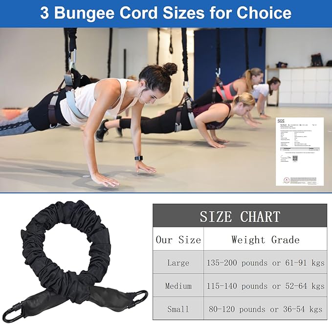PRIOR FITNESS Bungee Fitness Equipment Set Casual Latex Cord Resistance Bands Dance Rope Exercise at Home Gym Suspension Trainer Professional Training Equipment-FlexoryFit