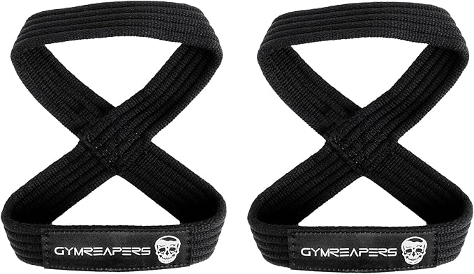 Gymreapers Figure 8 Lifting Straps For Deadlift, Powerlifting, Strongman, & Cross Training Strong Weightlifting Wrist Straps For Men, Women-FlexoryFit