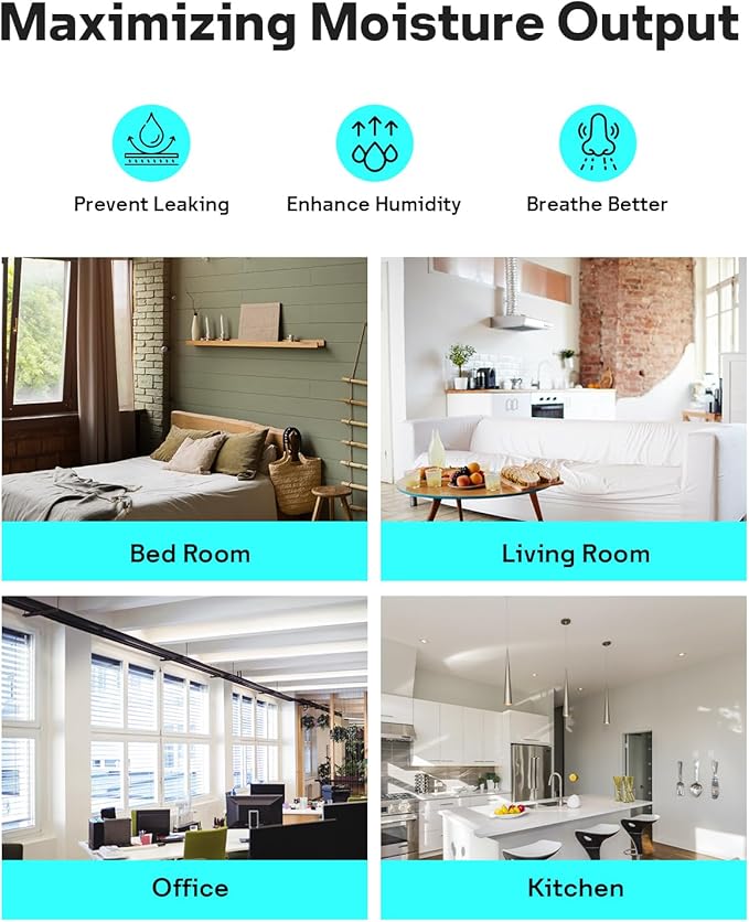 Leemone 6-Pack Bedside Humidifier Filter Replacement Compatible with Canopy Bedside & Nursery Humidifiers, Made with Wood Pulp & Paper Filter, Humidifier Wicking Filter Lasts Up to 6 Weeks
