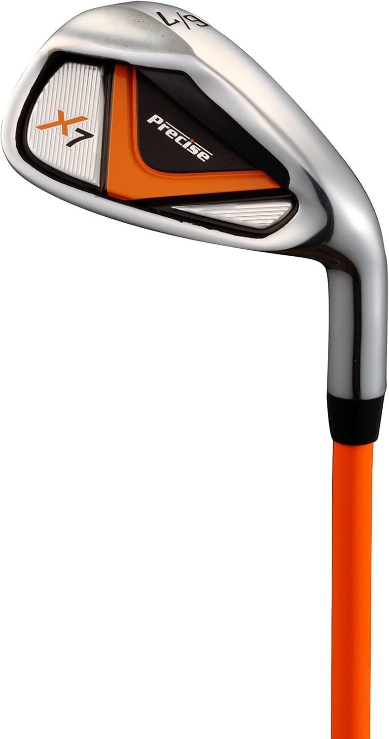 Precise X7 Kids Golf Clubs Set for Ages 3-5, 6-8, 9-12 | Right/Left Hand Girls & Boys Golf Clubs with Lightweight Graphite Shafts, Hybrid & Stand Bag