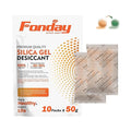 50Gram 10Packets Fonday Rechargeable Silica Gel Desiccant Packets Food Grade Fast Reactivate Desiccant Bags Moisture Indicating Orange to Green