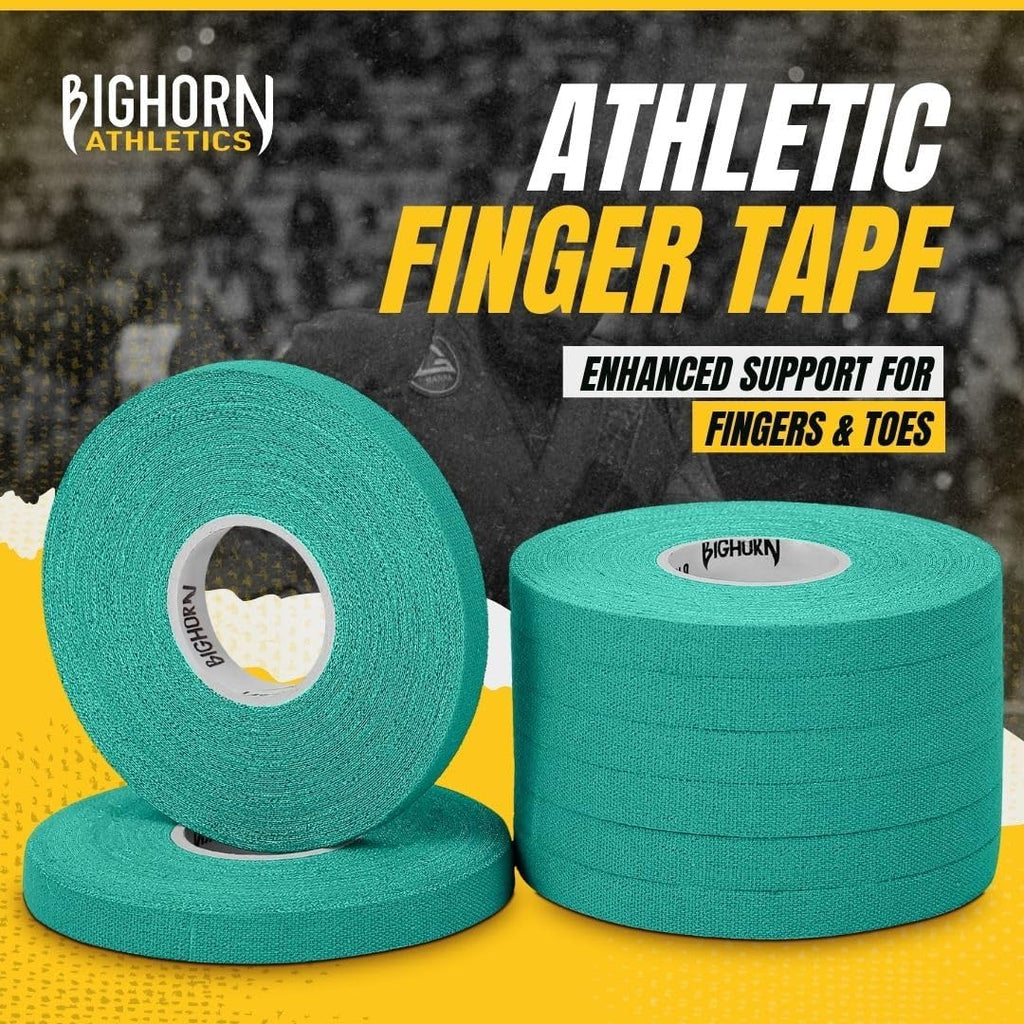 Bighorn Athletics Jiu Jitsu Finger Tape | Residue-Free Athletic Finger Tape for Sports & Injuries: Rock Climbing, Volleyball, Football, Basketball, Hands & Toes | 0.3-Inch x 45-feet, 8-Rolls, Green