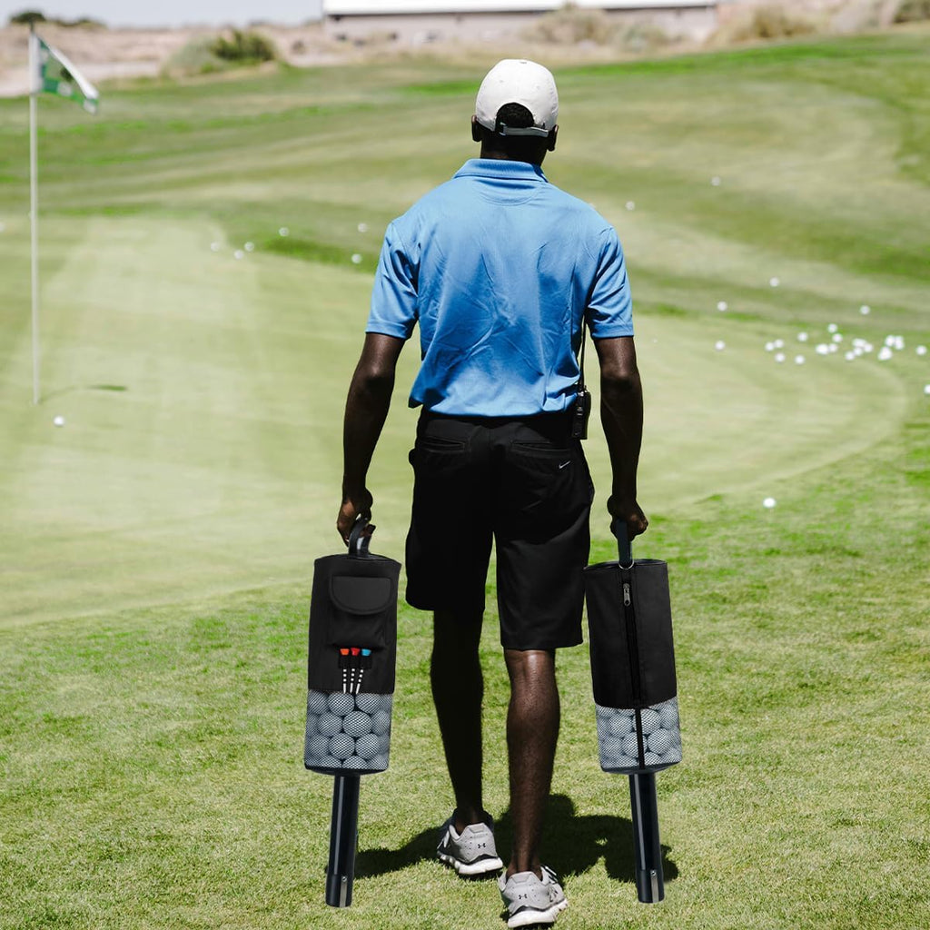 HOW TRUE Golf Ball Retriever, Portable Shag Bag Golf Ball Pick Up with Removable Plastic Tube, Pocket Shagger Storage