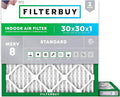 Filterbuy 30x30x1 Air Filter MERV 8 (MPR 700) Dust Defense Replacement (2-Pack), Electrostatic Pleated HVAC AC Furnace Filters, Made in USA (Actual Size: 29.50 x 29.50 x 0.75)