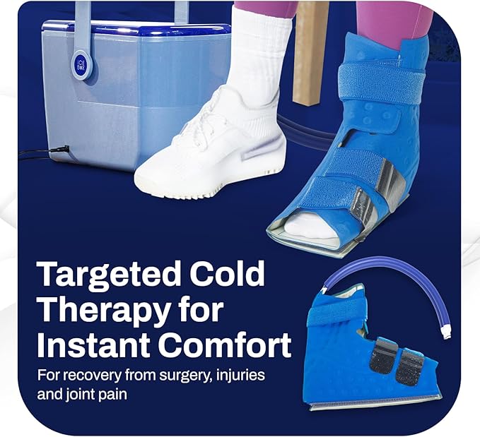 Ice Box - Advanced Cooling Ice Therapy Machine with Ankle Wrap - Ankle Ice Pack Wrap for Targeted Pain Relief, Post Injury/Surgery Recovery, and More-FlexoryFit