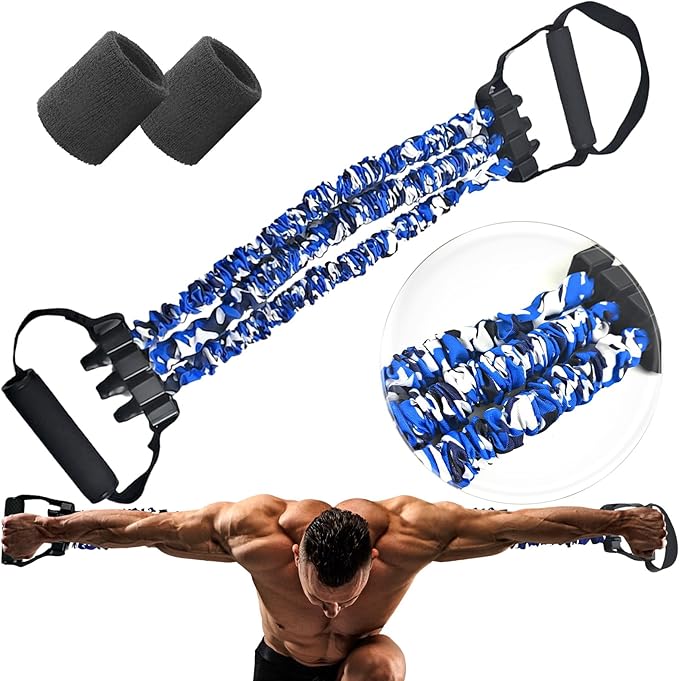 Natural Latex 3-Hole Resistance Stretcher, 2025 New Chest Expander Stretch Bands for Men, High Elasticity & Tear Resistant Exercise Bands with Handles, Full-Body Basic Training-FlexoryFit