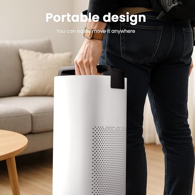 Air Purifiers for Home Large Room Up to 2800Ft² with PM 2.5 Air Laser Sensor, Hepa 3-in-1 air Filter Filters Airborne Particles, air purifiers With Smart WiFi and Sleep Mode(White,1 Pack)+1Pcs