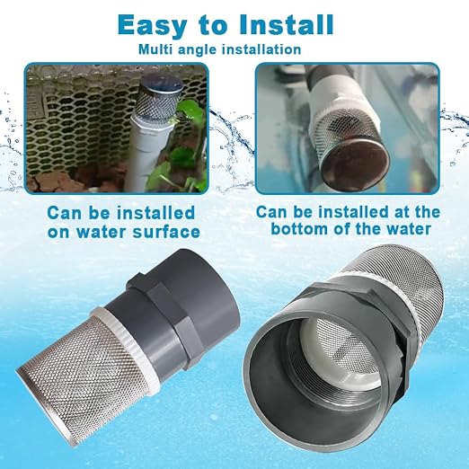 1.2 inch Stainless Steel Filter Cover Connected to 1.2 inch/DN32 Grey PVC Water - Image 6