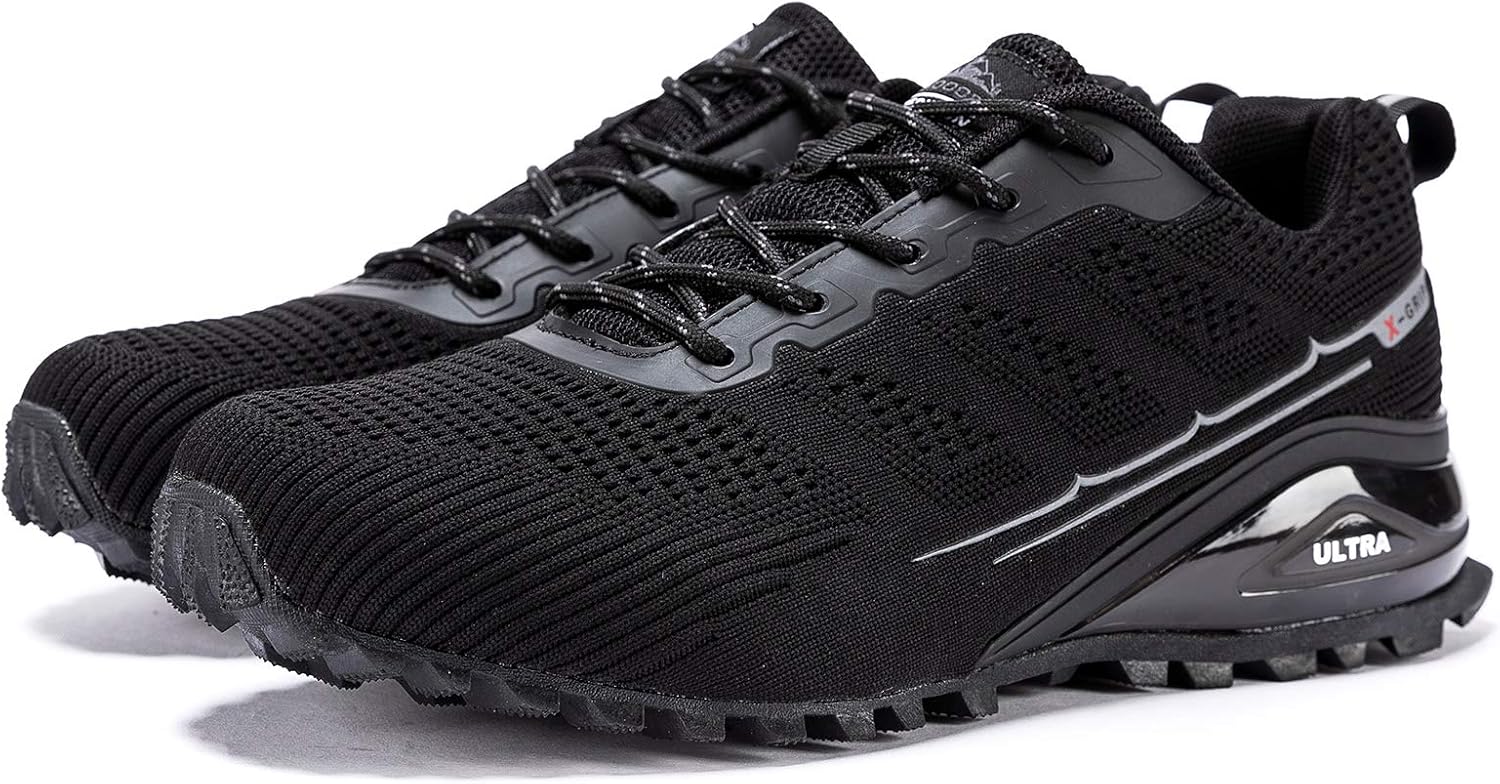 Kricely Men's Trail Running Shoes Fashion Walking Hiking Sneakers for Men Tennis Cross Training Shoe Outdoor Snearker Mens Casual Workout Footwear