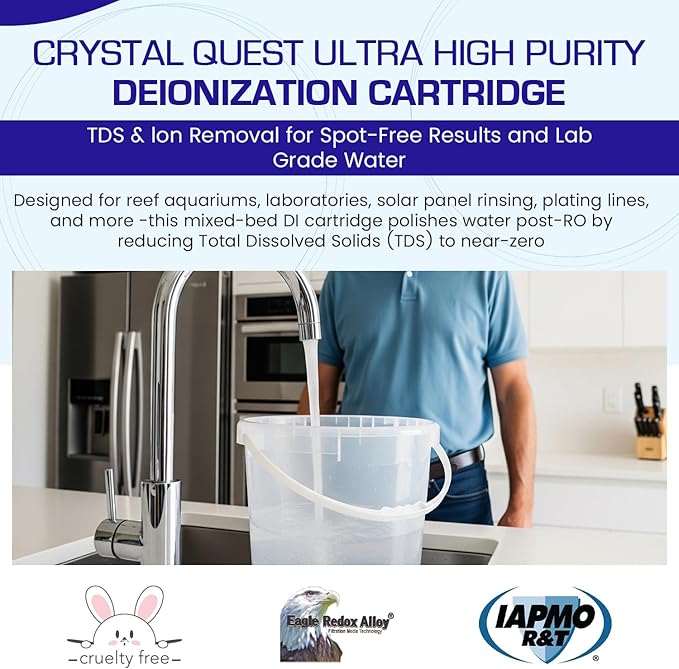 Ultra High Purity DI Resin Cartridge | 4-5/8" x 20" | Crystal Quest