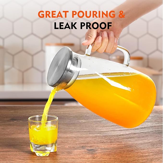 Aofmee 100 Oz Glass Pitcher, 3L Water Pitcher - Image 4