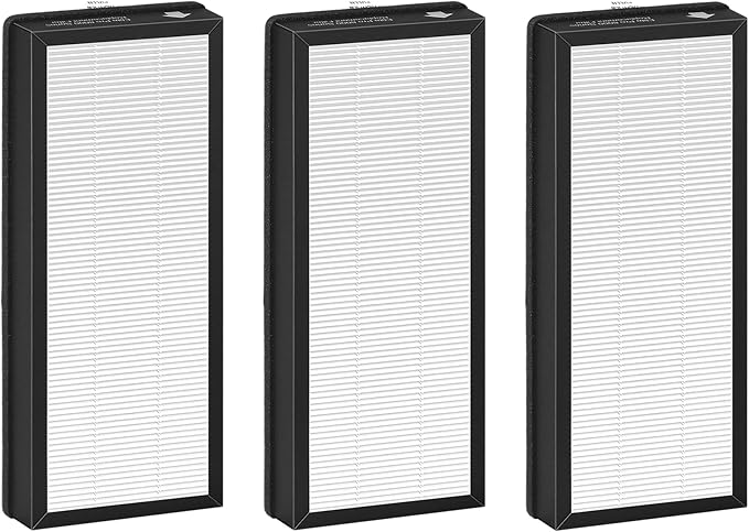 3 Pack True HEPA Replacement Filter Compatible with VEVA 8000 Elite Pro Series Air Cleaner Puri-fier, 3 HEPA Filters