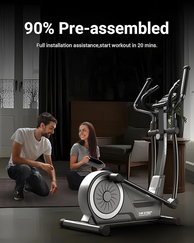 HARISON Elliptical Machine for Home 350 LBS Capacity, Magnetic Elliptical Exercise Machine with 16-Level Resistance Control, Elliptical Trainer with HARISON Bluetooth-FlexoryFit