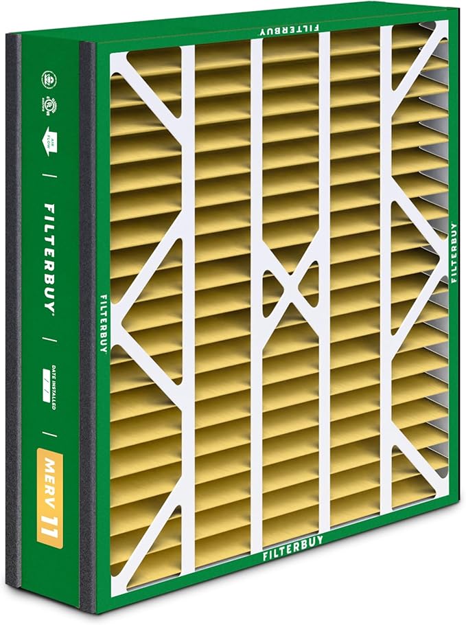 Filterbuy 20x25x5 Air Filter MERV 11 (MPR 1200) Allergen Defense (4-Pack), Pleated HVAC AC Furnace Filters for Trion Air Bear, Generalaire, Skuttle, and More (Actual Size: 19.63 x 24.13 x 4.88)